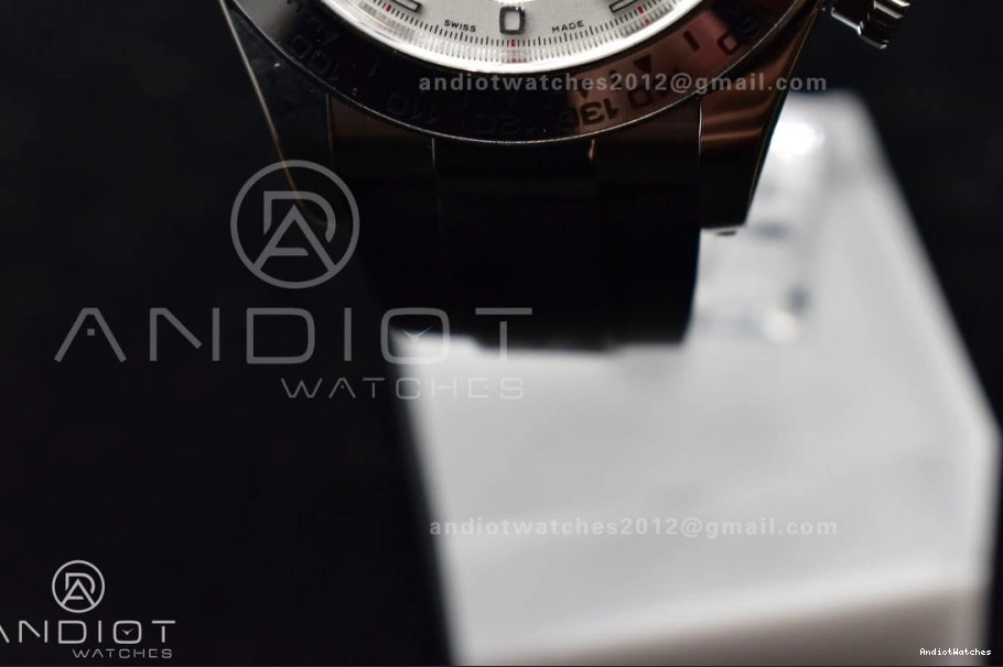 SA4130 Clean Silver Daytona 116519 Black 1:1 Best Edition Strap on Rubber Dial Elegant 904L Case SS 414 V 0331